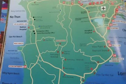 Koh Samui Map - Island, Beaches & Attractions PDF Download, Thailand